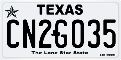 TX license plate CN2G035