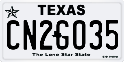 TX license plate CN2GO35