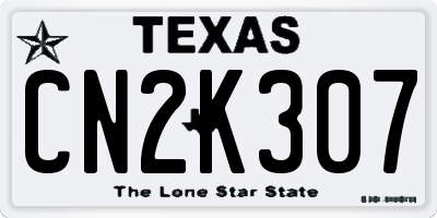 TX license plate CN2K307