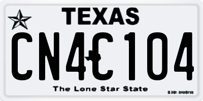 TX license plate CN4C104