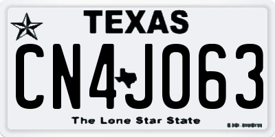 TX license plate CN4J063