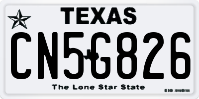 TX license plate CN5G826