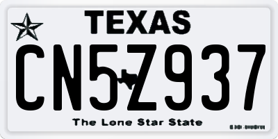 TX license plate CN5Z937