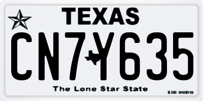 TX license plate CN7Y635