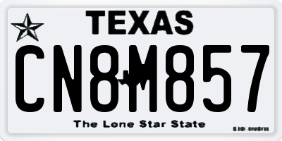 TX license plate CN8M857