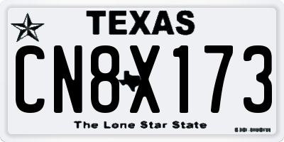 TX license plate CN8X173