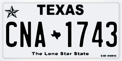 TX license plate CNA1743