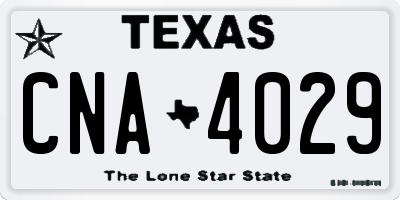 TX license plate CNA4029
