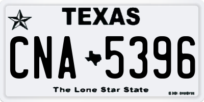 TX license plate CNA5396
