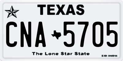 TX license plate CNA5705