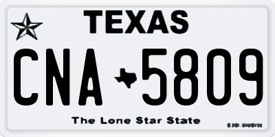 TX license plate CNA5809