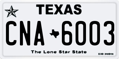 TX license plate CNA6003