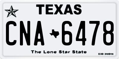 TX license plate CNA6478