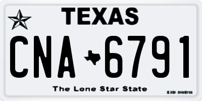 TX license plate CNA6791