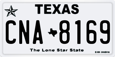 TX license plate CNA8169