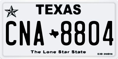 TX license plate CNA8804