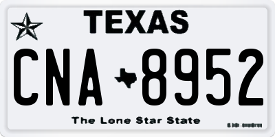 TX license plate CNA8952