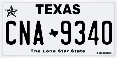 TX license plate CNA9340