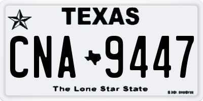 TX license plate CNA9447