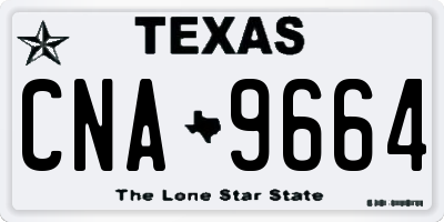 TX license plate CNA9664