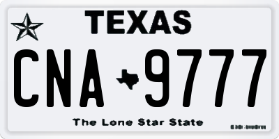 TX license plate CNA9777