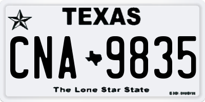 TX license plate CNA9835