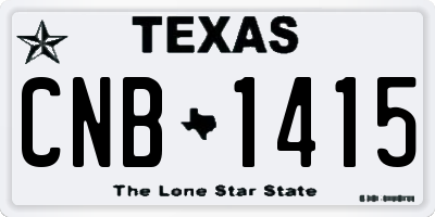 TX license plate CNB1415
