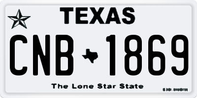 TX license plate CNB1869