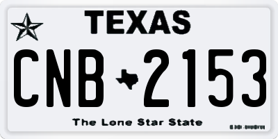 TX license plate CNB2153