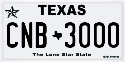 TX license plate CNB3000
