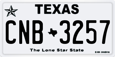 TX license plate CNB3257