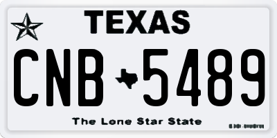 TX license plate CNB5489