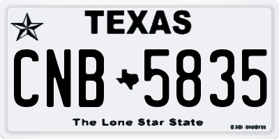 TX license plate CNB5835
