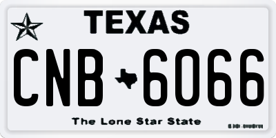 TX license plate CNB6066