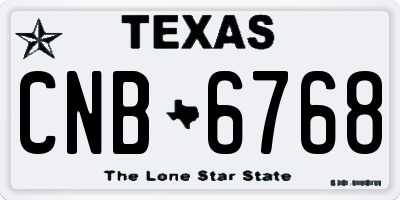 TX license plate CNB6768