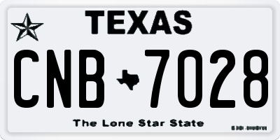 TX license plate CNB7028