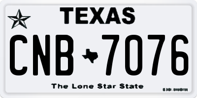TX license plate CNB7076