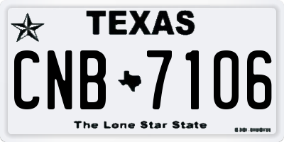 TX license plate CNB7106