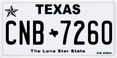TX license plate CNB7260