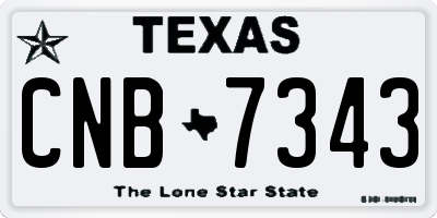 TX license plate CNB7343