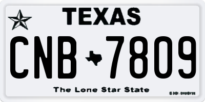 TX license plate CNB7809
