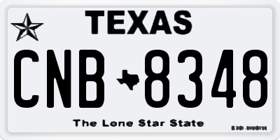 TX license plate CNB8348