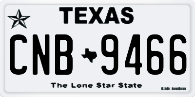 TX license plate CNB9466