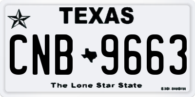 TX license plate CNB9663