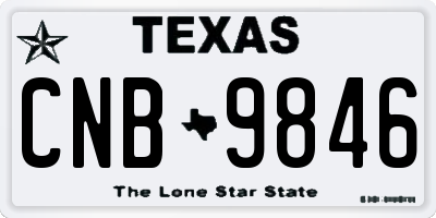 TX license plate CNB9846