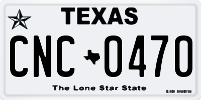 TX license plate CNC0470