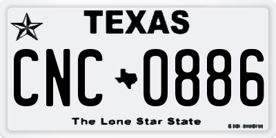 TX license plate CNC0886
