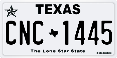 TX license plate CNC1445