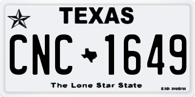 TX license plate CNC1649