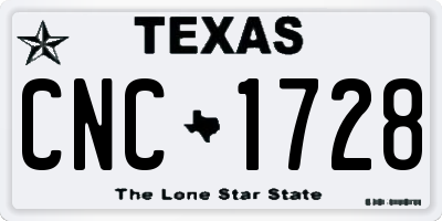 TX license plate CNC1728